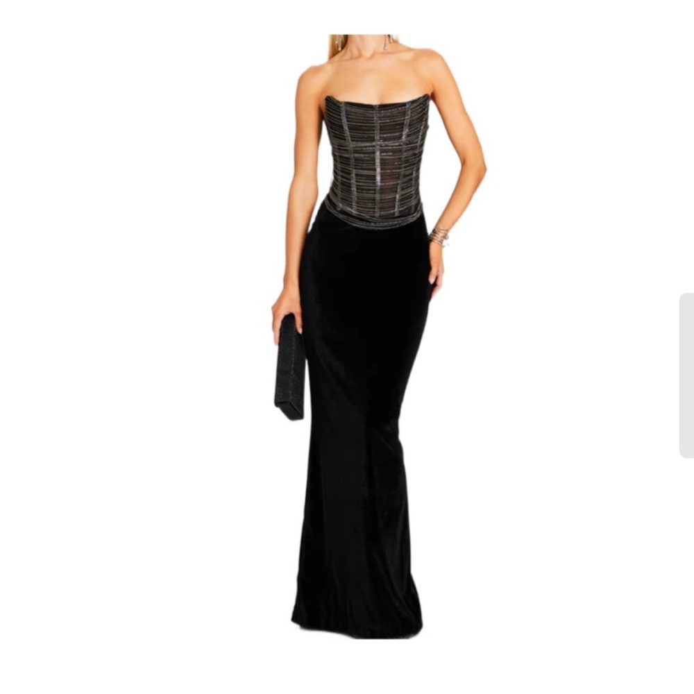 Brand new with tags Retrofete Black and Gold Maxi Dress/gown.